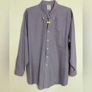 Brooks Brothers Men's Regent Fit‎ LS Button Down Purple 18/34 MONOGRAM CUFF